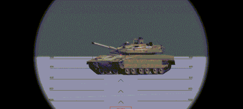 A tank being engaged at it's gun manlet at a range of 100 meters.